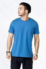 Базова чоловіча футболка LUXURY з бавовни синього кольору GEN 8000354 фото №1