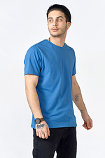 Базова чоловіча футболка LUXURY з бавовни синього кольору GEN 8000354 фото №2