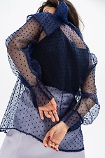 Блуза KARMELA из органзы синего цвета Garne 3041359 фото №8