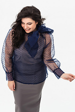 Блуза KARMELA з органзи синього кольору Garne 3041359 фото №10
