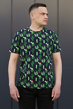 Цветная хлопковая футболка на лето в принт кактусы GEN 8000359 фото №1