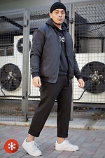 Теплые спортивные штаны чинос на флисе в черном цвете Without 8048363 фото №4