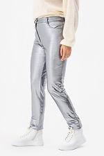 Стильные брюки skinny ROYALLA цвета металлик Garne 3041372 фото №4