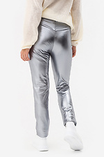 Стильные брюки skinny ROYALLA цвета металлик Garne 3041372 фото №5