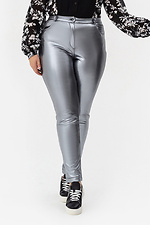 Стильные брюки skinny ROYALLA цвета металлик Garne 3041372 фото №7