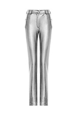 Стильные брюки skinny ROYALLA цвета металлик Garne 3041372 фото №11