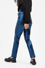 Стильные брюки skinny ROYALLA металлик синего цвета Garne 3041373 фото №12