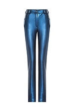 Стильные брюки skinny ROYALLA металлик синего цвета Garne 3041373 фото №18