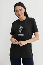 Жіноча бавовняна футболка LUXURY з принтом подовженого крою Garne 9000377 фото №1