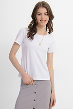 Базовая хлопковая футболка ILANA белого цвета Garne 3040380 фото №5