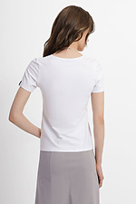 Базовая хлопковая футболка ILANA белого цвета Garne 3040380 фото №7