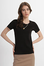 Базовая хлопковая футболка ILANA черного цвета Garne 3040381 фото №6