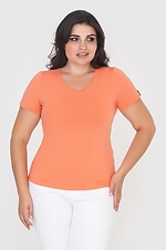 Базовая хлопковая футболка ILANA оранжевого цвета Garne 3040383 фото №1