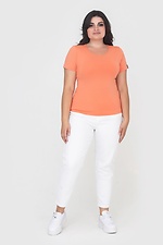 Базовая хлопковая футболка ILANA оранжевого цвета Garne 3040383 фото №2