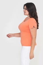 Базовая хлопковая футболка ILANA оранжевого цвета Garne 3040383 фото №3