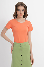 Базовая хлопковая футболка ILANA оранжевого цвета Garne 3040383 фото №6
