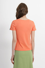 Базовая хлопковая футболка ILANA оранжевого цвета Garne 3040383 фото №8