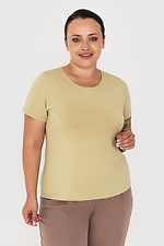 Базовая хлопковая футболка ILANA зеленого цвета Garne 3040384 фото №1