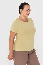 Базовая хлопковая футболка ILANA зеленого цвета Garne 3040384 фото №3
