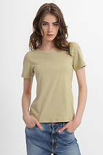 Базовая хлопковая футболка ILANA зеленого цвета Garne 3040384 фото №5