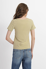 Базовая хлопковая футболка ILANA зеленого цвета Garne 3040384 фото №7