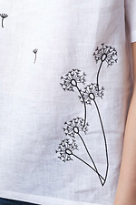 Пряма жіноча блузка вишиванка з льону з короткими рукавами Cornett-VOL 2012387 фото №2