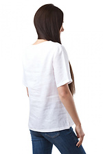 Пряма жіноча блузка вишиванка з льону з короткими рукавами Cornett-VOL 2012387 фото №3