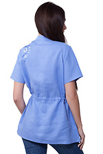Жіноча льняна блуза прямого крою з вишивкою та поясом Cornett-VOL 2012394 фото №3