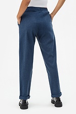 Полушерстяные брюки с отворотами синего цвета Garne 3041394 фото №4