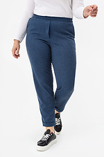 Полушерстяные брюки с отворотами синего цвета Garne 3041394 фото №8