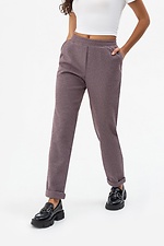 Полушерстяные брюки с отворотами фиолетового цвета Garne 3041395 фото №1