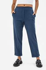 Укорочені напівшерстяні штани ISMA з відворотами синього кольору Garne 3041397 фото №1