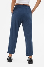 Укорочені напівшерстяні штани ISMA з відворотами синього кольору Garne 3041397 фото №4