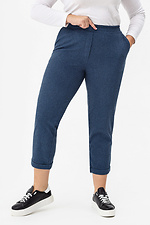 Укороченные полушерстные брюки ISMA с отворотами синего цвета Garne 3041397 фото №7