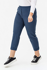 Укороченные полушерстные брюки ISMA с отворотами синего цвета Garne 3041397 фото №9