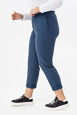 Укорочені напівшерстяні штани ISMA з відворотами синього кольору Garne 3041397 фото №10