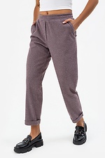 Укороченные полушерстные брюки ISMA с отворотами фиолетового цвета Garne 3041398 фото №1