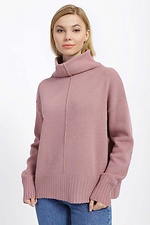 Теплый женский свитер с цельновязаным воротником хомут  4038405 фото №1