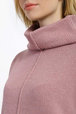 Теплый женский свитер с цельновязаным воротником хомут  4038405 фото №4