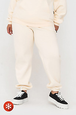 Утепленные штаны на резинке молочного цвета Garne 3041406 фото №1