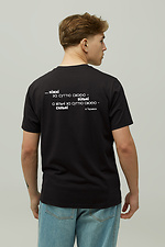 Чорна бавовняна футболка з патріотичним принтом із колекції "Виживуть ніжні... і переможуть!" Garne 9000407 фото №2