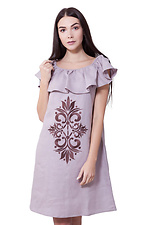 Жіноча лляна сукня вишиванка з широким воланом на плечах Cornett-VOL 2012412 фото №2