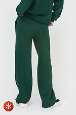 Утепленные прямые штаны на флисе зеленого цвета Garne 3041420 фото №5