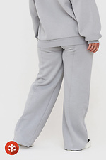 Утепленные прямые штаны на флисе серого цвета Garne 3041422 фото №3
