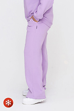 Утепленные прямые штаны на флисе сиреневого цвета Garne 3041424 фото №3