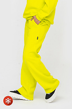 Утеплені прямі штани на флісі жовтого кольору Garne 3041426 фото №3
