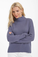 Вязаный оверсайз свитер с высоким горлом  4038437 фото №1