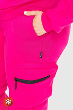 Утепленные штаны с боковыми карманами цвета фуксия Garne 3041452 фото №5