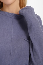 Теплий трикотажний костюм двійка сіро-фіолетового кольору з широкими штанами  4038458 фото №5