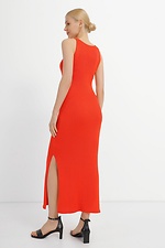 Трикотажна в'язана сукня з розрізом помаранчевого кольору  4038460 фото №3